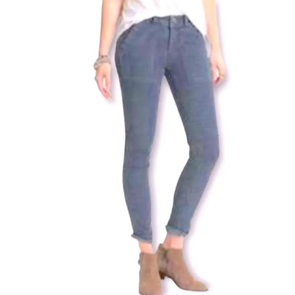 Free people railroad striped blue stretch jeans size 28